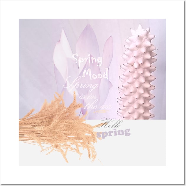 Spring-mood, spring-is-in-the-air, hello-spring, nature-collage, cyclamen, floral, lilac, botanical, pattern, decor, art, TeePublic Wall Art by PrintedDreams